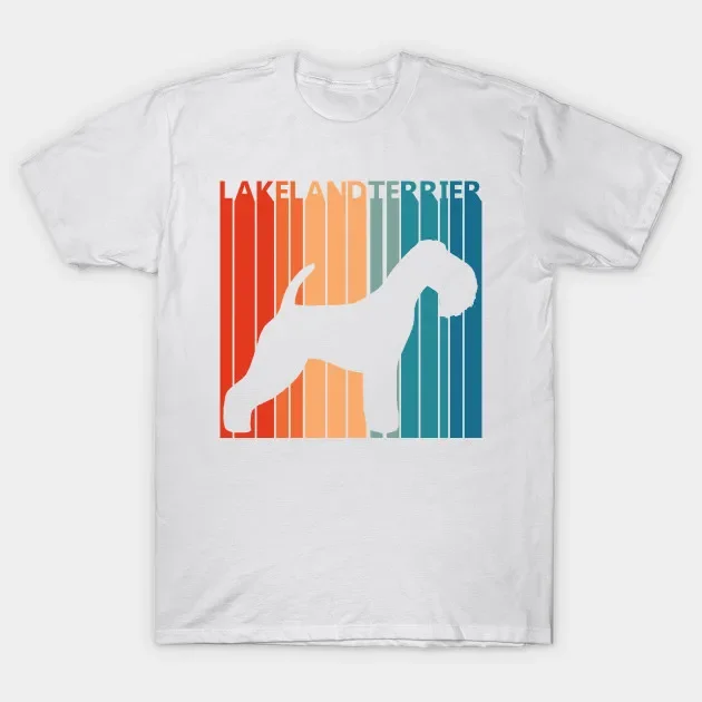 

Футболка мужская хлопковая с круглым вырезом, смешная уличная одежда в стиле аниме, Lakeland Terrier, Харадзюку