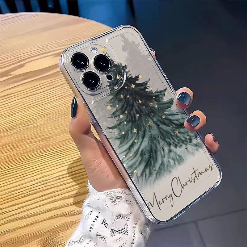 Festive Santa Claus Truck Clear Phone Case Cover