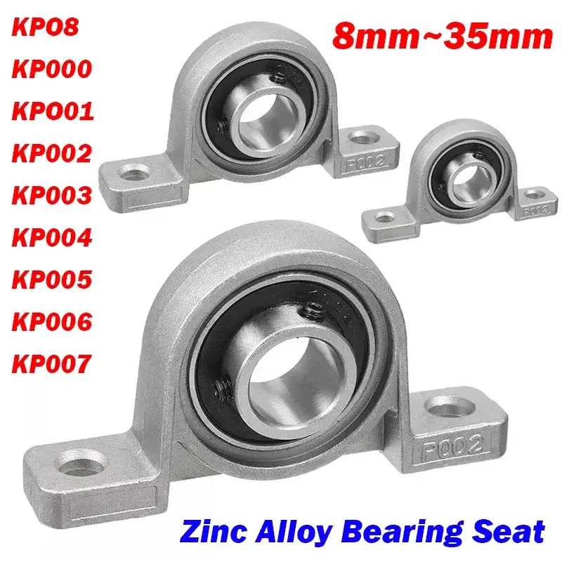 1Pcs KP08 - KP007 Series Pillow Block Mounted Housing Bearing Zinc Alloy Bore 8/10/12/15/17/20/25/30/35mm Shaft image 1