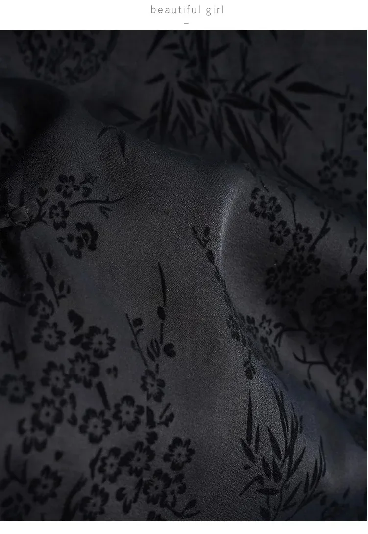 Französisches neues chinesisches Cheongsam-Top aus Satin-Jacquard-Schulter-Kurzarm-T-Shirt für Damen im neuen Sommer im Retro-Stil – Detail 7