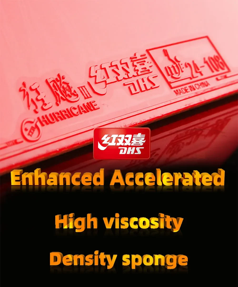 Description Picture 2 of itemDHS Hurricane 3 Table Tennis Rubber Pimples in Original Table Tennis Rubber Table Tennis Rackets Racquet Sports Indoor Sports