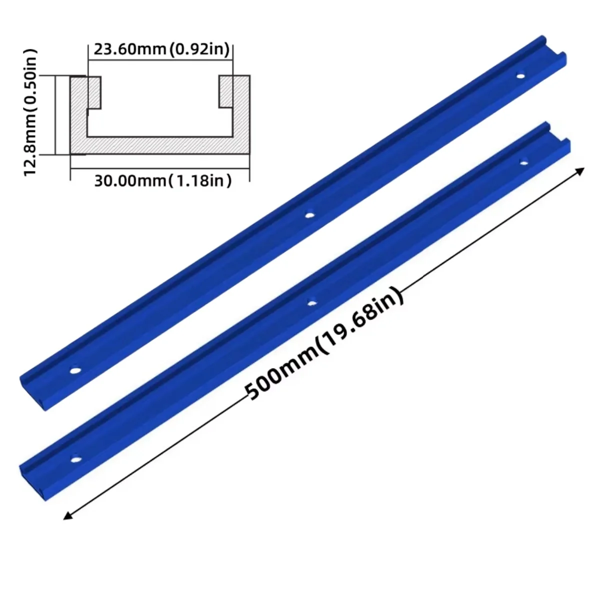 2 Stücke 19/30 Typ Tracks T Slot Gehrung Jig Werkzeug für Holzbearbeitung Router Tisch, Aluminiumlegierung Gehrungsschiene Jig Vorrichtung Schiene Jig Werkzeug – Detail 15