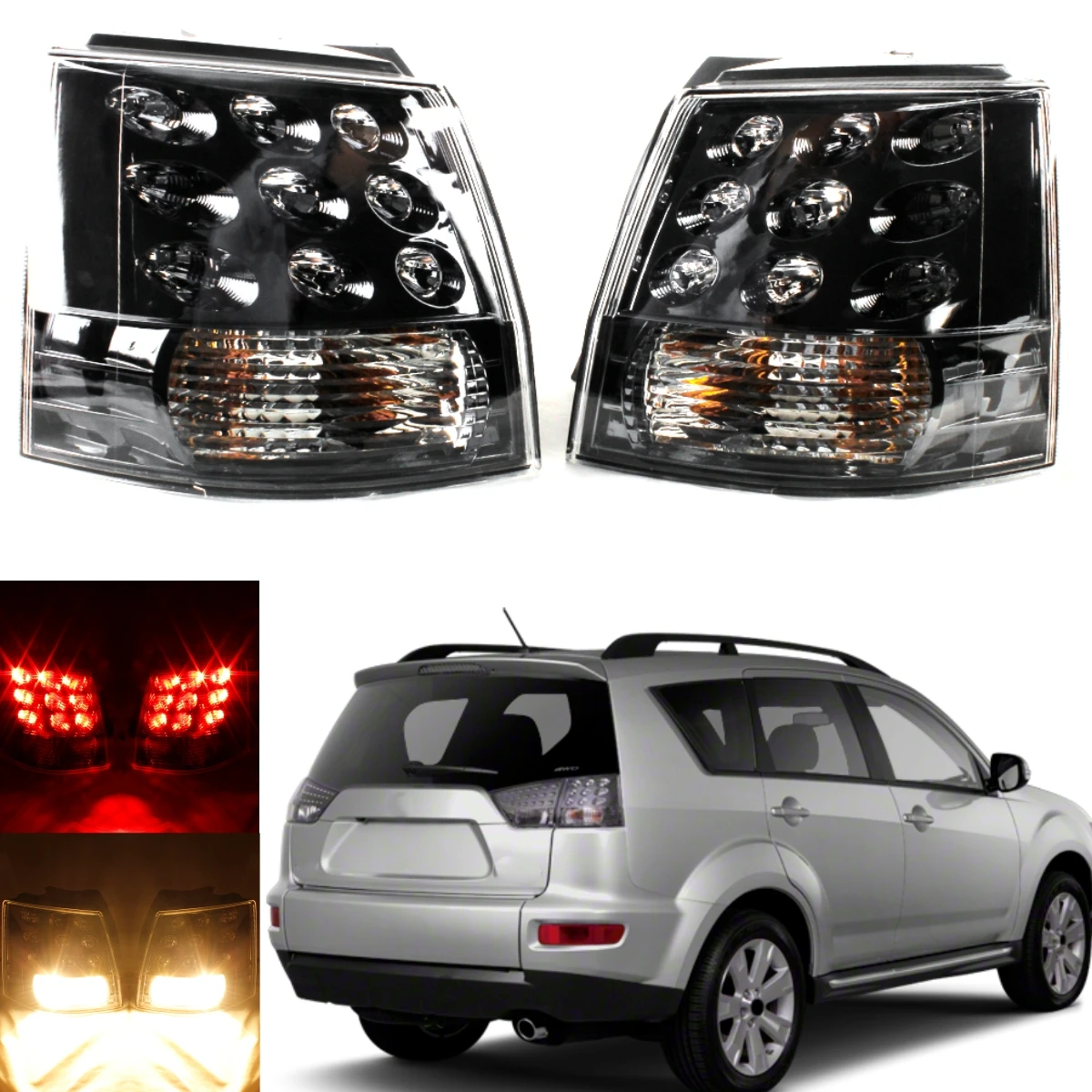 

Pair Outer Side Rear Tail Lamp Light 8330A379 8330A380 For Mitsubishi Outlander EX 2007 2008 2009 2010 2011 2012 2013