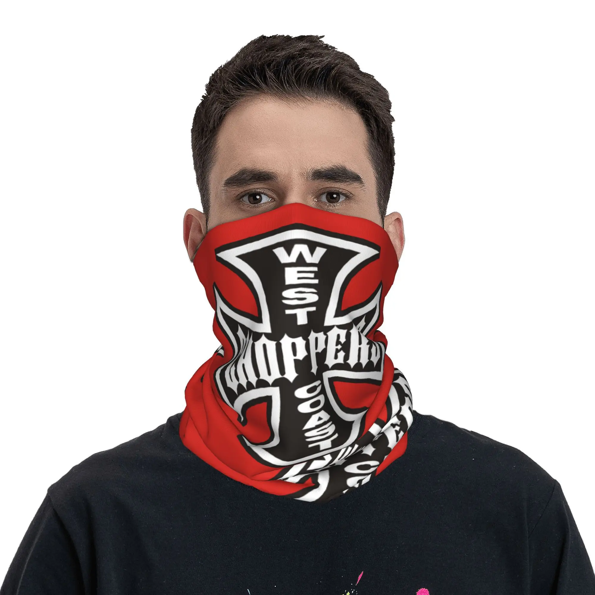 West Coast Cross Iron Choppers Bandana Neck Warmer Men Women Winter Ski Tube Scarf Gaiter Face Cover