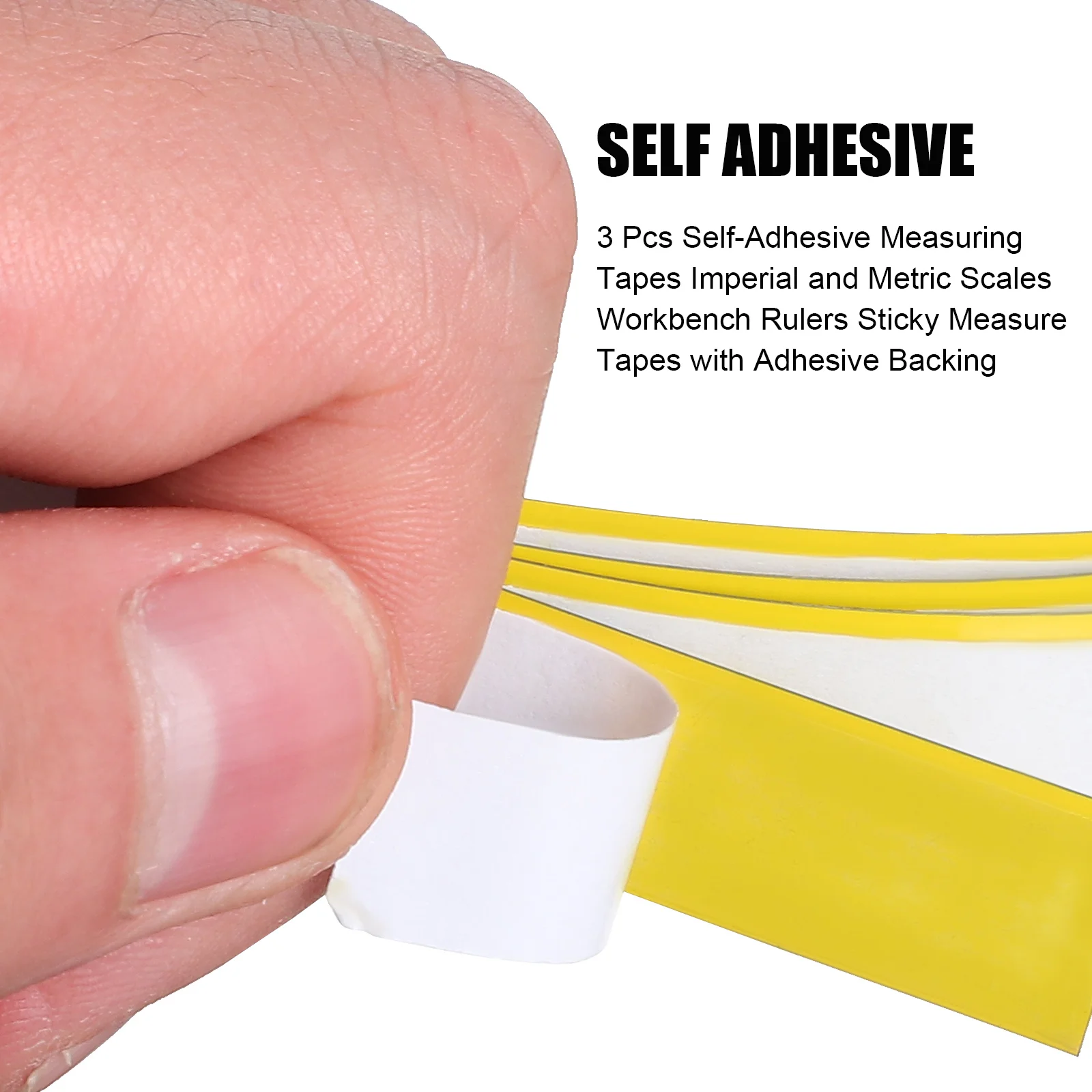 

3 Pcs Adhesive Tape Measures Carbon Steel Measuring Tape Rulers for Measuring Woodworking Router Table Saw