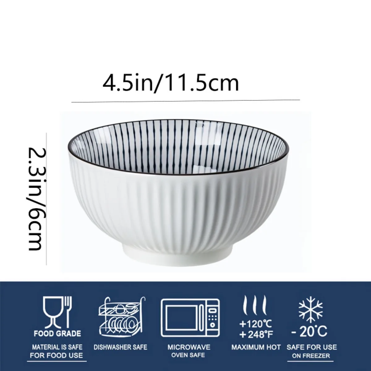 4개 세트 다용도 시리얼 그릇 일본 도자기 그릇 11.43cm 다양한 음식에 적합