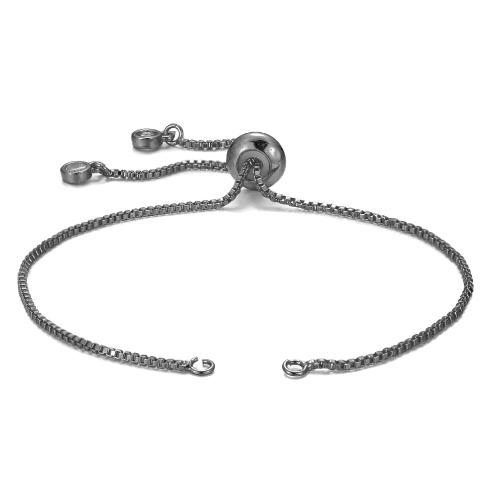 5 Stück 18 Karat vergoldetes Messing, verstellbare Schieberarmband-Verlängerungsketten mit Strasssteinen, Charms-Enden für die Schmuckherstellung, DIY-Frauen – Detail 6