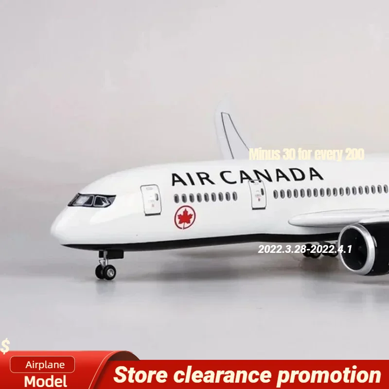 

Hot Sale 1/130 Scale 43cm Airplane 787 B787 Dreamliner Aircraft Canada Airlines Model W Light &Wheel Diecast Plastic Resin Plane