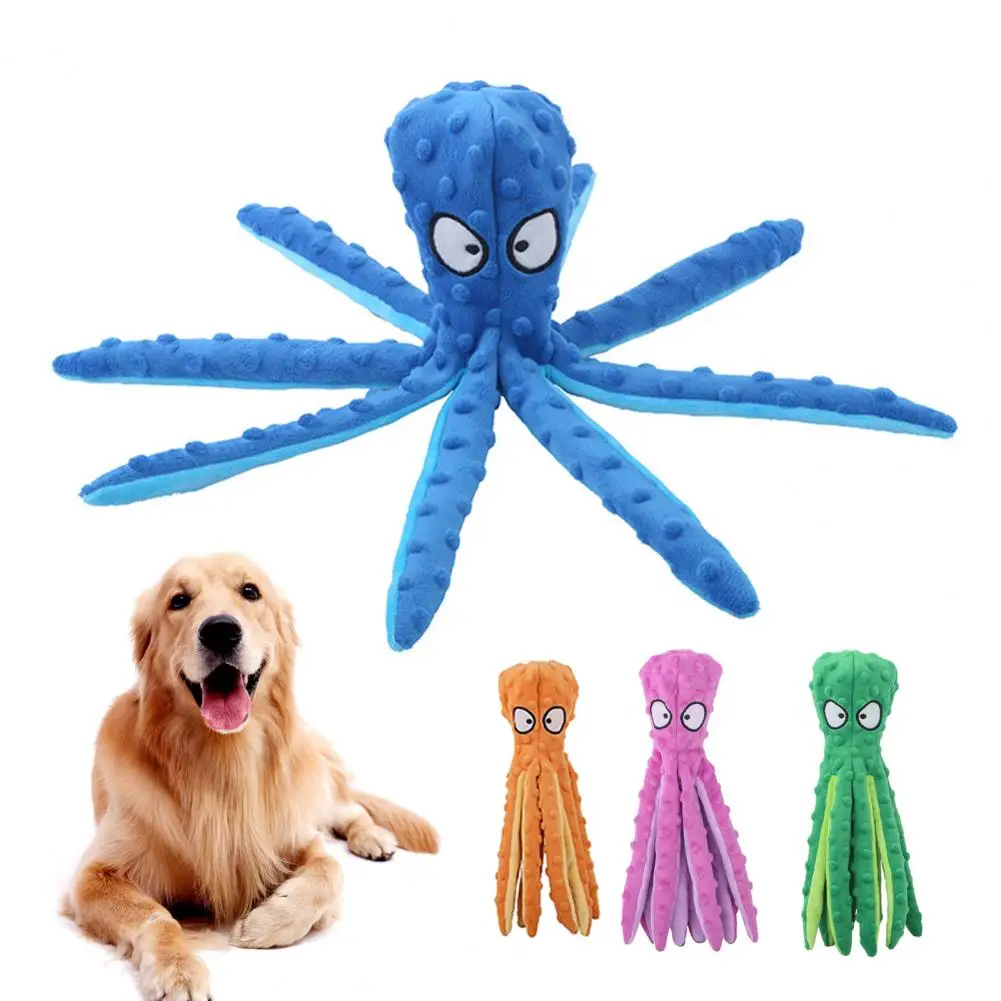 Dog Toy Bite Resistant Plush Safe Octopus Puppy Toy for Home 1