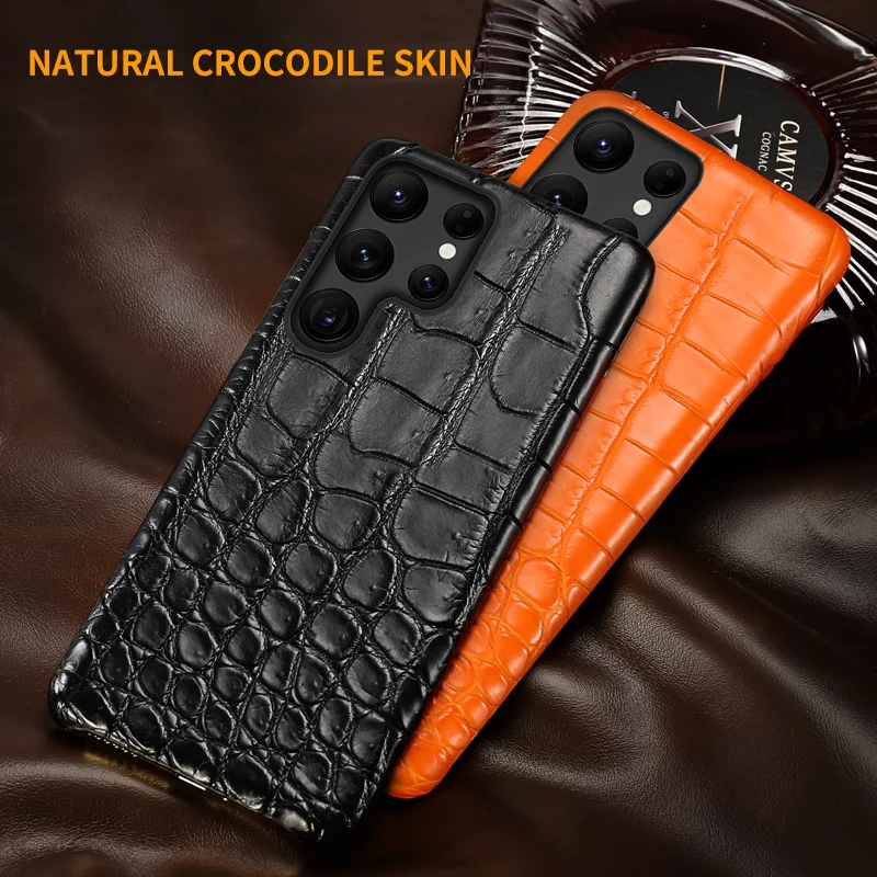 

LANGSIDI 100% Natural Crocodile Leather Phone Case for samsung s24 ultra s23 s22 plus s21 Luxury back Cover For Galaxy S24ultra