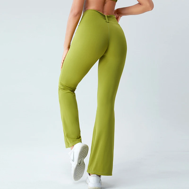 Light Sage Flared Yoga Pants – Gold Hinge