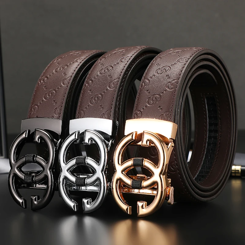 mens brown belt Men Belt Famous Luxury High Quality G Letter Automatic Buckle Designers Belts For Men Male belt Jeans Casual Strap women belts brown designer belt