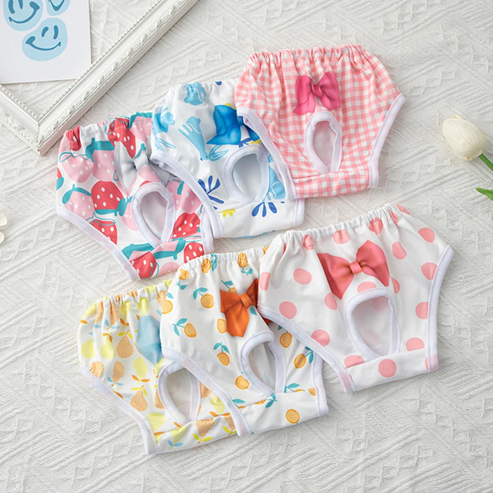 Dog Diapers Pet Supplies Dog Menstrual Pants Breathable Bow Clothes