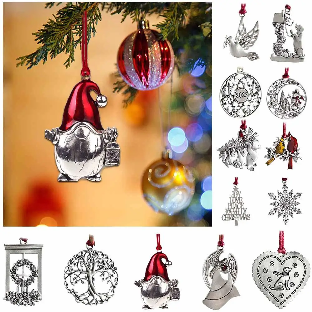 

Christmas Santa Claus Pendants Decoration Alloy Elk Tree Bell For Christmas Tree Pendant Wall Metal Ornament Party Decorati P7B7