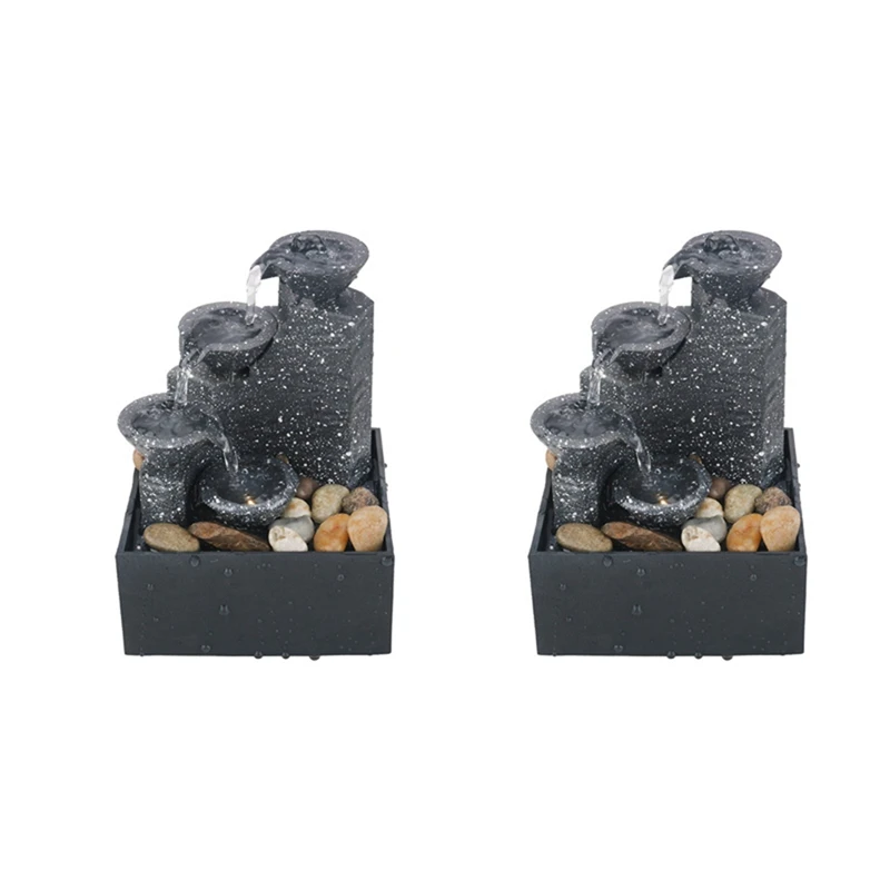 

2PCS Tabletop Waterfall Decor Relaxation Meditation Desktop Fountain Landscape Ornaments Easy Install Easy To Use