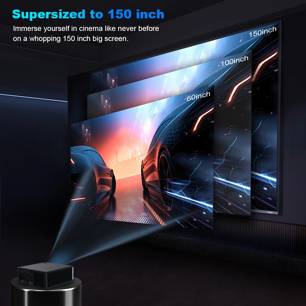 DESS Full HD 1080P Projector C5 WiFi LCD 4K Video Movie Android Projector PK LED Home Theater Cinema Beamer