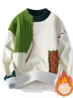 Thiened Fce Knitted Sweater for Boys Autumn Winter Faion Brand Junior High School Students Big Kids Knitted Base irt