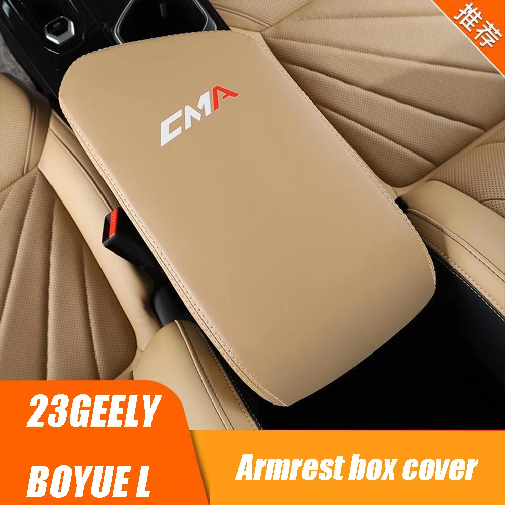 

For GEELY BOYUE L 2023 Leather Car Central Control Armrest Box Organizer Surface protective Cover Trim modification Accessories