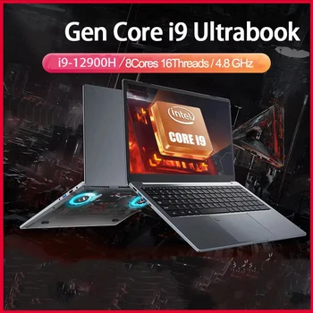 15.6 Inch Laptop Intel Core i9-12900H/i9-10885H Windows 11 Por 2*DDR4 2*M.2 SSD Ultrabook Computer Fingerprint Unlock WIFI5 BT 1