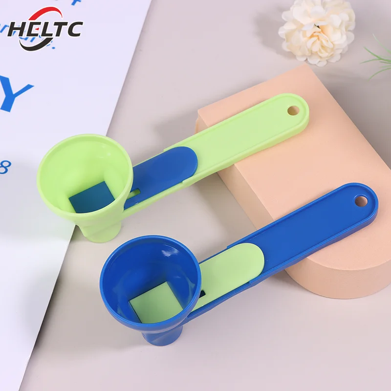 Coffee Scoop Funnel Measuring Spoon Longer Handle Powder Scoop Reusable Sliding Design Coffee Spoon Kitchen Gadgets kitchen measuring spoons measuring spoon set