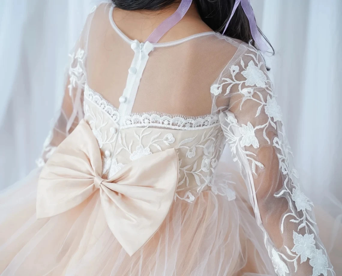 Flower Girls Dress Vintage Princess Lace Tulle for Kid Child Wedding Party Juniorbridesmaid Maxi Ball Gown Evening flower girl dresses,girls dresses