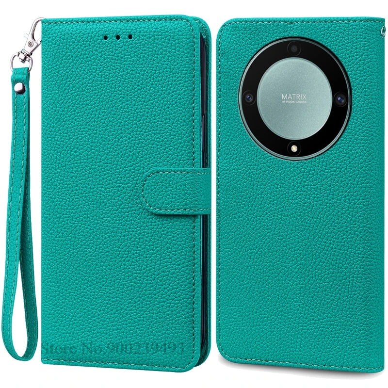 Luxury Leather Flip Wallet Cover for Honor X9A 5G - Premium Silicone Protection