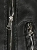 Mauroicardi-Veste courte en cuir PU pour femme avec ceinture, vêtements de créateur de luxe, dentelle patchwork, doux, léger, noir, printemps, 2025 5