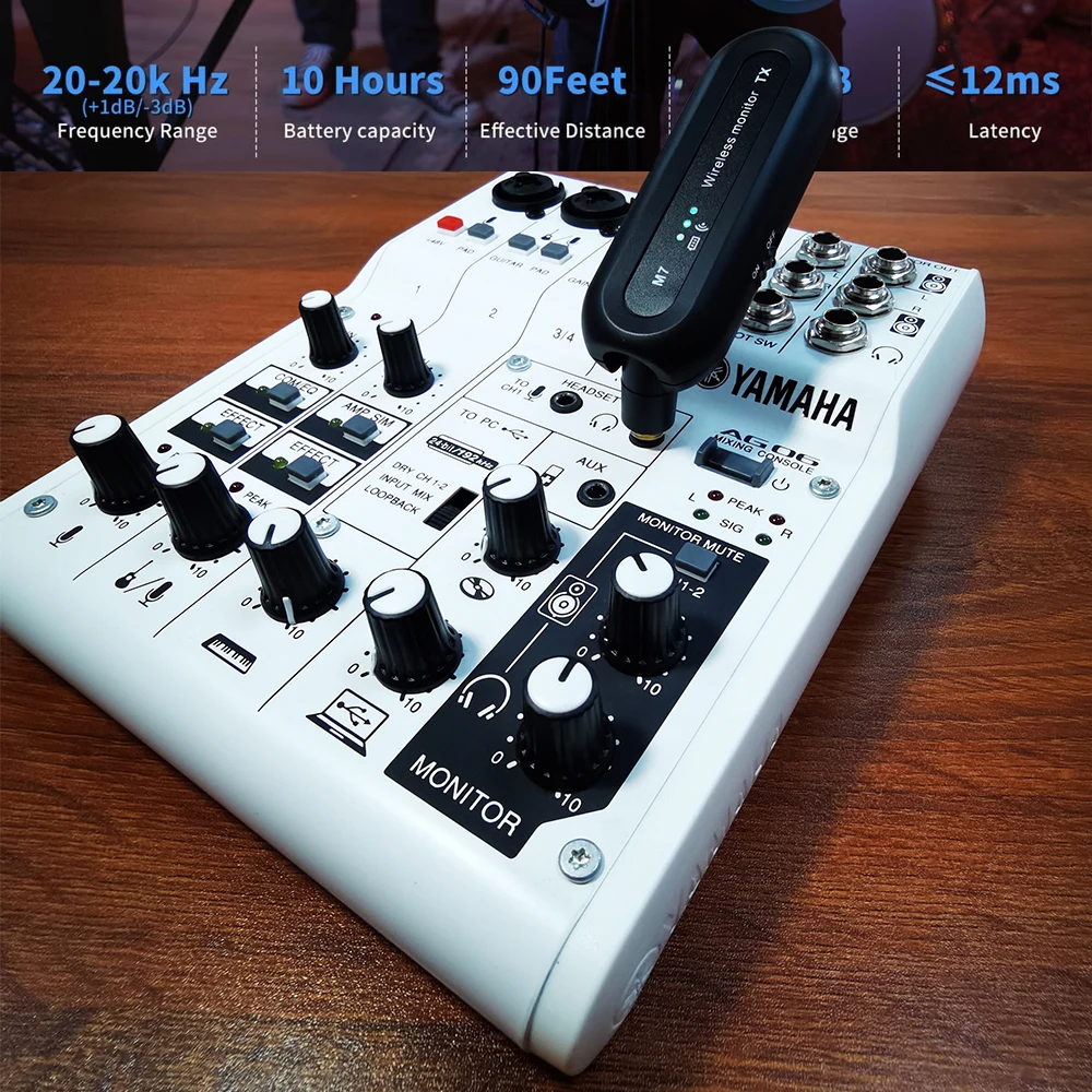 Auricolare Monitor Wireless 2.4GHz - Set Trasmettitore-Ricevitore Per Live Performance E Studio - Foto 6