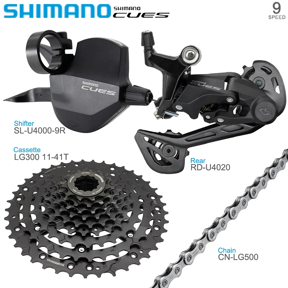 9-скоростной механизм переключения передач SHIMANO сигналов для горного велосипеда, задний переключатель передач U3020 U4020, цепь LG500, кассета LG300 для велосипеда