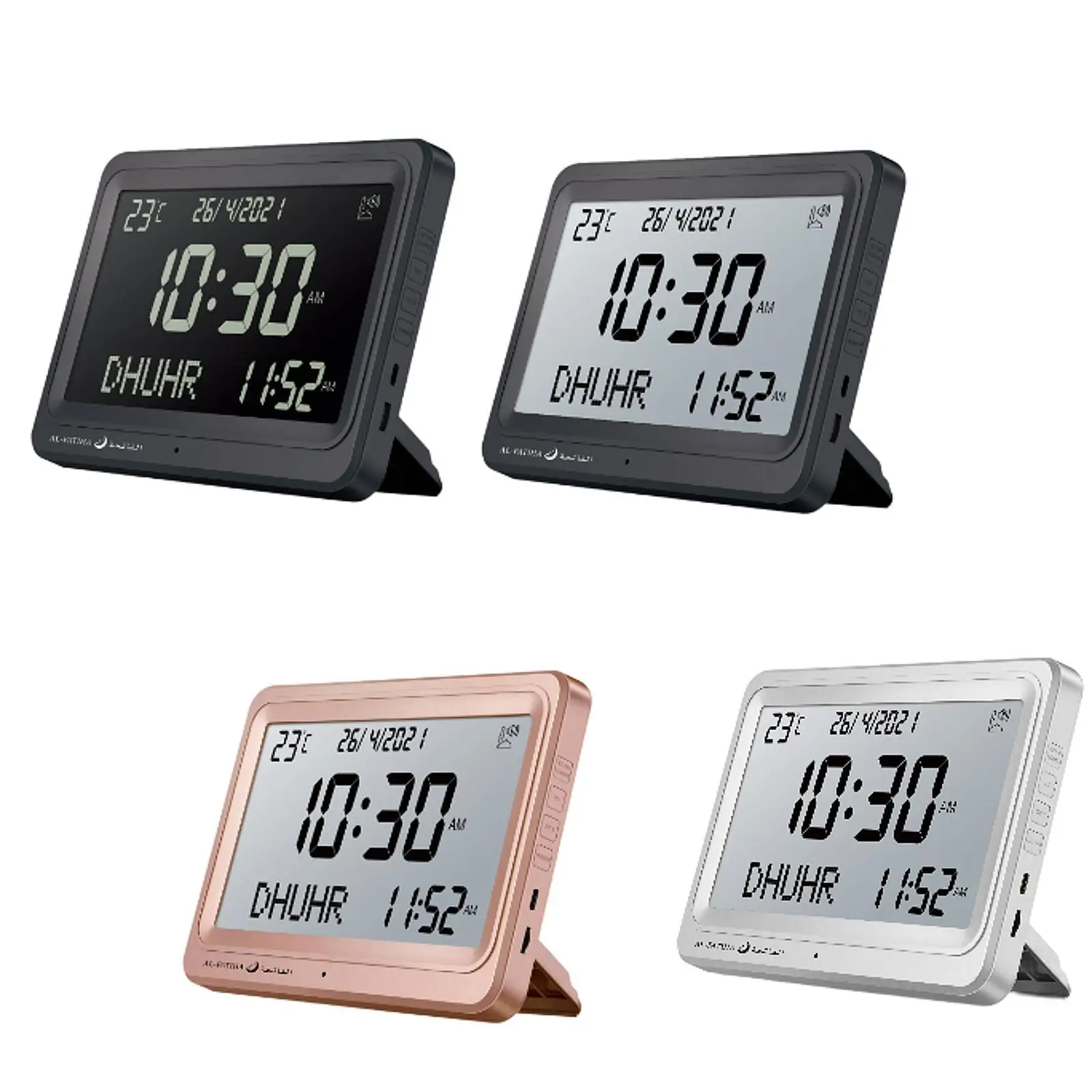 Azan Alarm Clock Islamic Temperature Decoration Muslim Prayer Clock Table Clock for Home Desk Party Living Room Father's Day