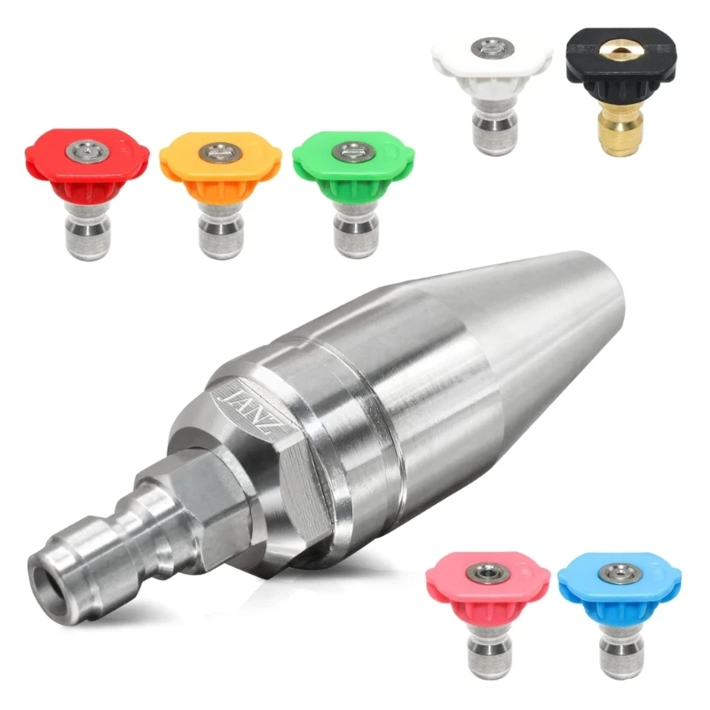 

Quickly 4000Psi Pressure Washer Rotating Nozzle for Pressure Washer 7Tip Multiple Degrees,Rotating Function