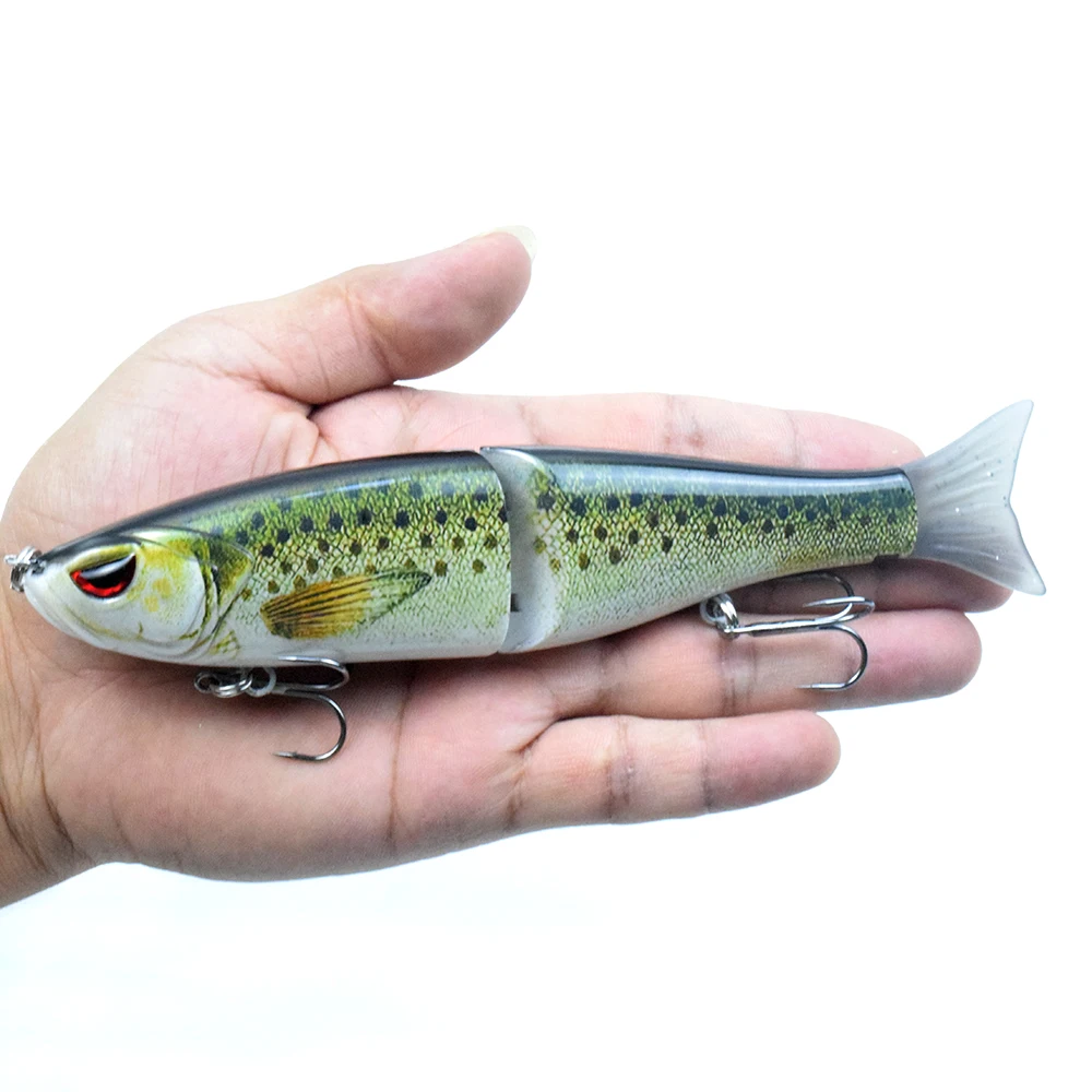 7inch 2.89oz Fishing Lures 3 Sections Soft Tail Floating Wobbler