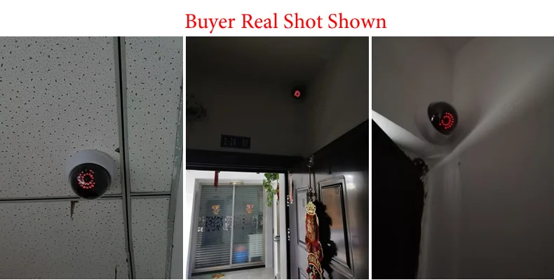 Gefälschte Dummy-CCTV-Kamera, weiße Dome-Kamera, 28 Stück, rote IR-LEDs, Stromversorgung über 2AA-Batterie, erschreckt den Dieb, Überwachungssicherheitssystem – Detail 12