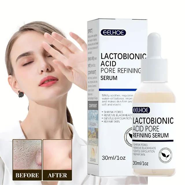 Sérum Facial de Ácido Lactobiônico para Poros Dilatados e Pele Radiante