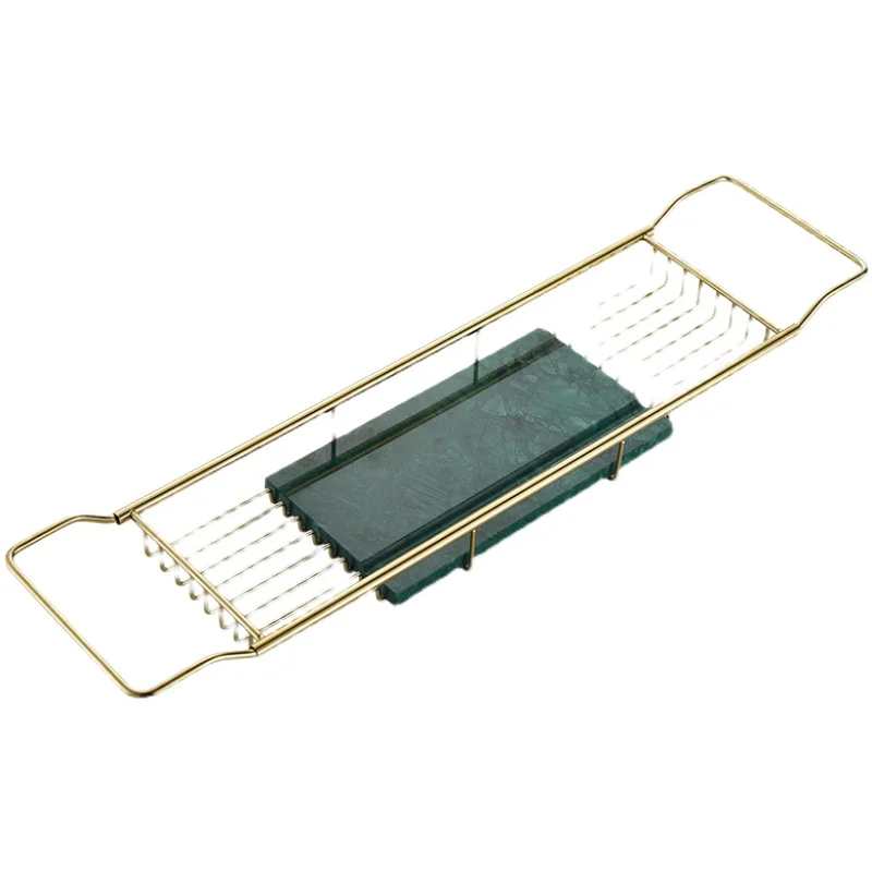 Stainless Steel Shelf Retractable Multifunctional Golden Bath Rack