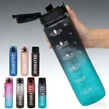 1L Water Bottle Portable Sport Water Bottle Pretty Drink Bottle Leakproof Gym Water Bottle for Outdoor Travel Fitness Cycling