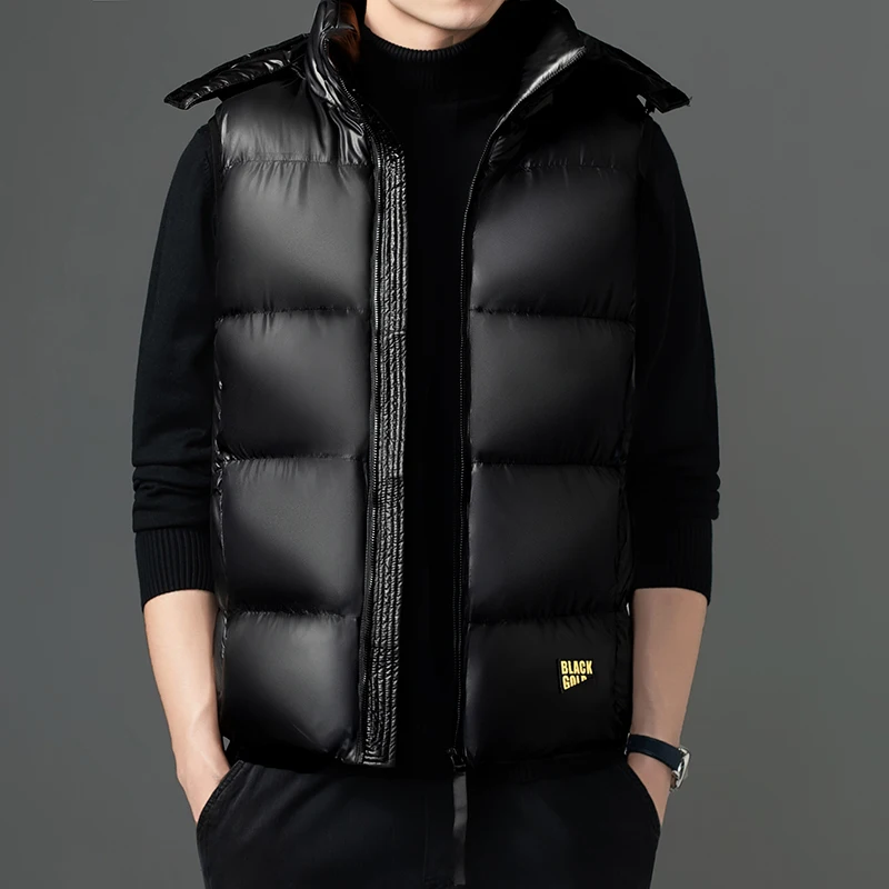 Men's Puffer Gilet Vest - Hooded, Quilted, Sleeveless Bodywarmer Jacket For Winter, Black 8 thumbnail image