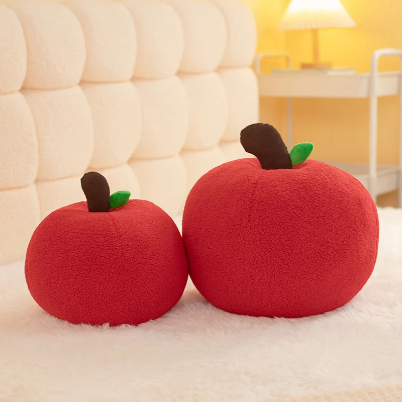 부드러운 과일 빨간 사과 플러시 장난감 큰 사이즈 야채 모양 쿠션 부드러운 사과 인형 포옹 베개 소녀 아이들 크리스마스 생일 선물