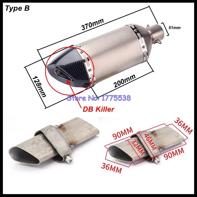 Universal Motorcycle Exhaust Can DB Killer Big Small Hexagon Muffler Removable Silencer Noise Sound - Image 5