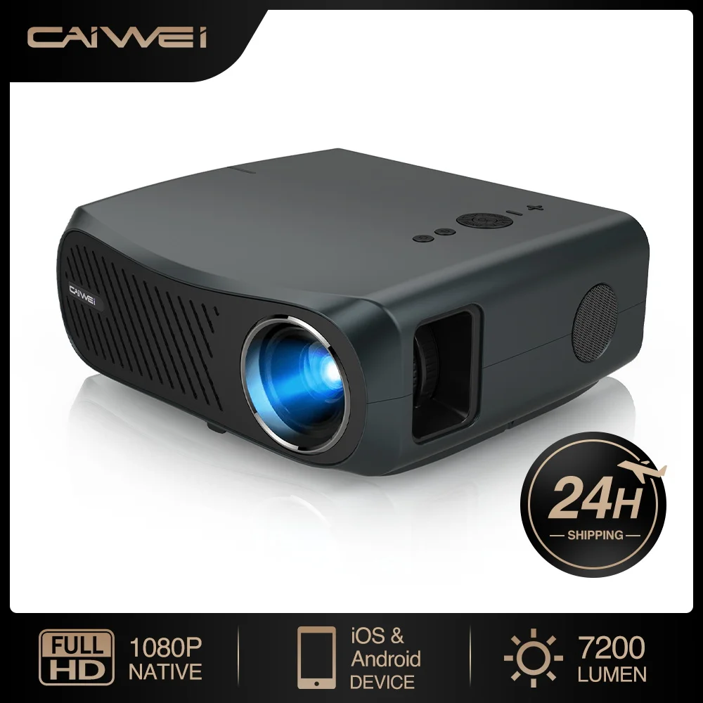 samsung projector CAIWEI A12AB Home Projector Android 1080P Native Resolution 10000:1 Contrast Ratio Miracast Led Movie Projector Video Beamer wifi projector Projectors