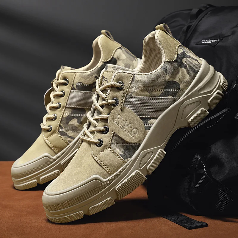 

Men's Sneakers 2023 Spring Autumn Casual Work Low-top Canvas Shoes Fashion Outdoor Military Combat Rubber Light Walking Footwear