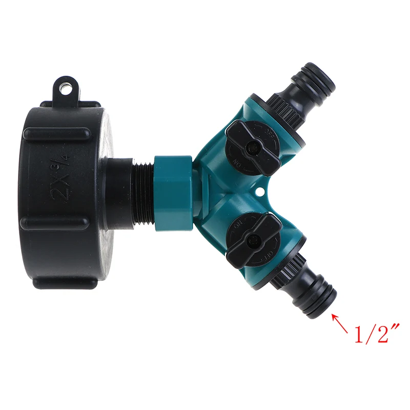 

Y Shaped Quick Valved Connector IBC Tank Adapter Tap Connector Valve Fitting