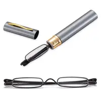 Lunettes de lecture ultrafines pour hommes et femmes, monture en métal, mini lunettes de lecture portables, lunettes de presbytie avec boîte, élégantes 1