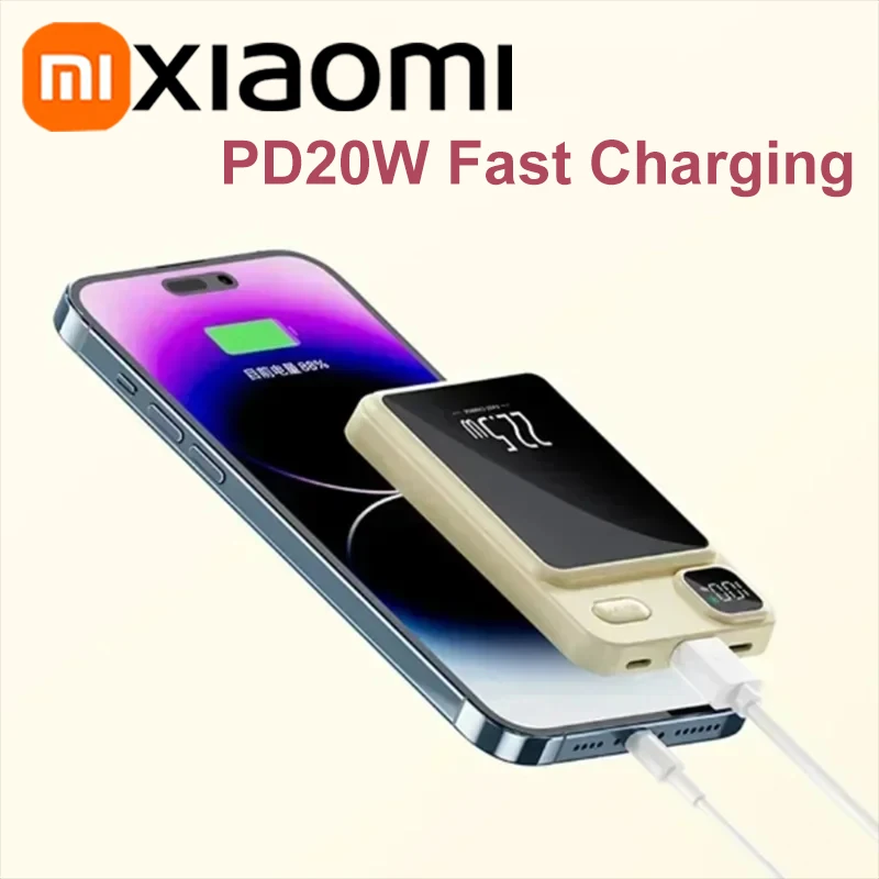 Portable Battery Charger Xiaomi 50000mAh Magnetic Wireless Charger Power Bank Magsafe External Battery Super Fast Charging PowerBank For iPhone 15 16