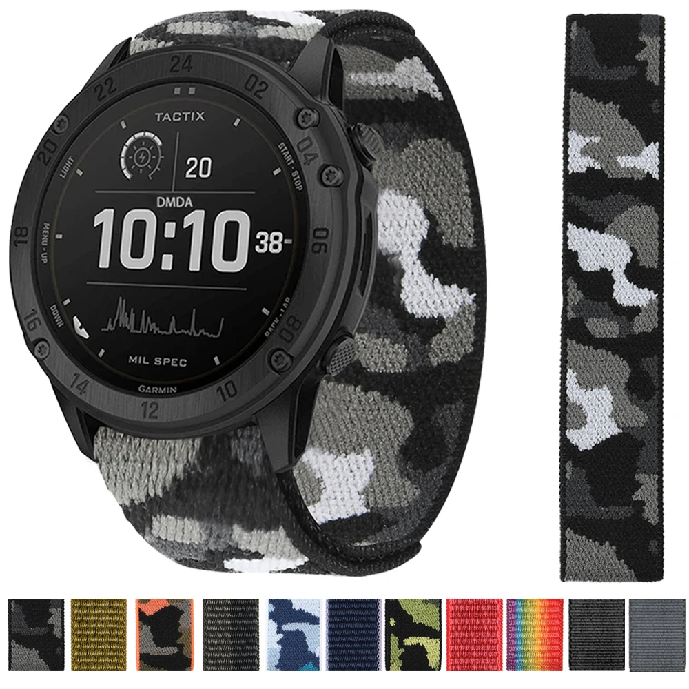 Cinturino In Nylon Da 22Mm 26Mm Per Tactix 7 Pro Delta Bravo/Fenix 7 7X 6 6X Pro Hook Loop Smart Watch Band Bracciale Accessori Per Cinturini
