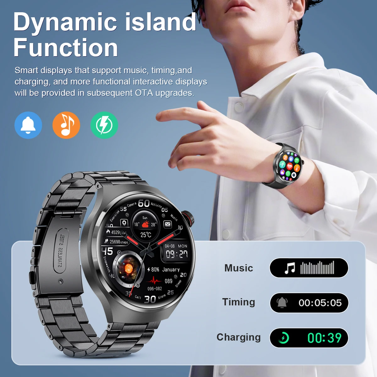 LIGE м GPS NFC Ʈ ð  360*360 AMOLED ȭ ɹڼ  ȭ IP68   Smartwatch For HUAWEI