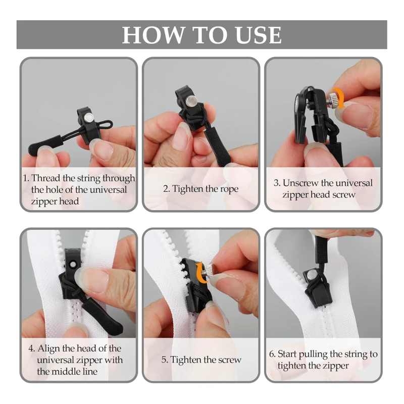 Instant Zippers Universal Fix Zippers Repair Kits Replacement Slider Teeth Rescue New Designs For DIY Sew 12PCS/Set