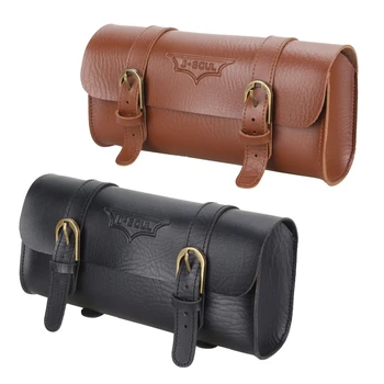 Borsa da manubrio per Borsa da sella, borsa per forcella da fatta a mano in pelle PU