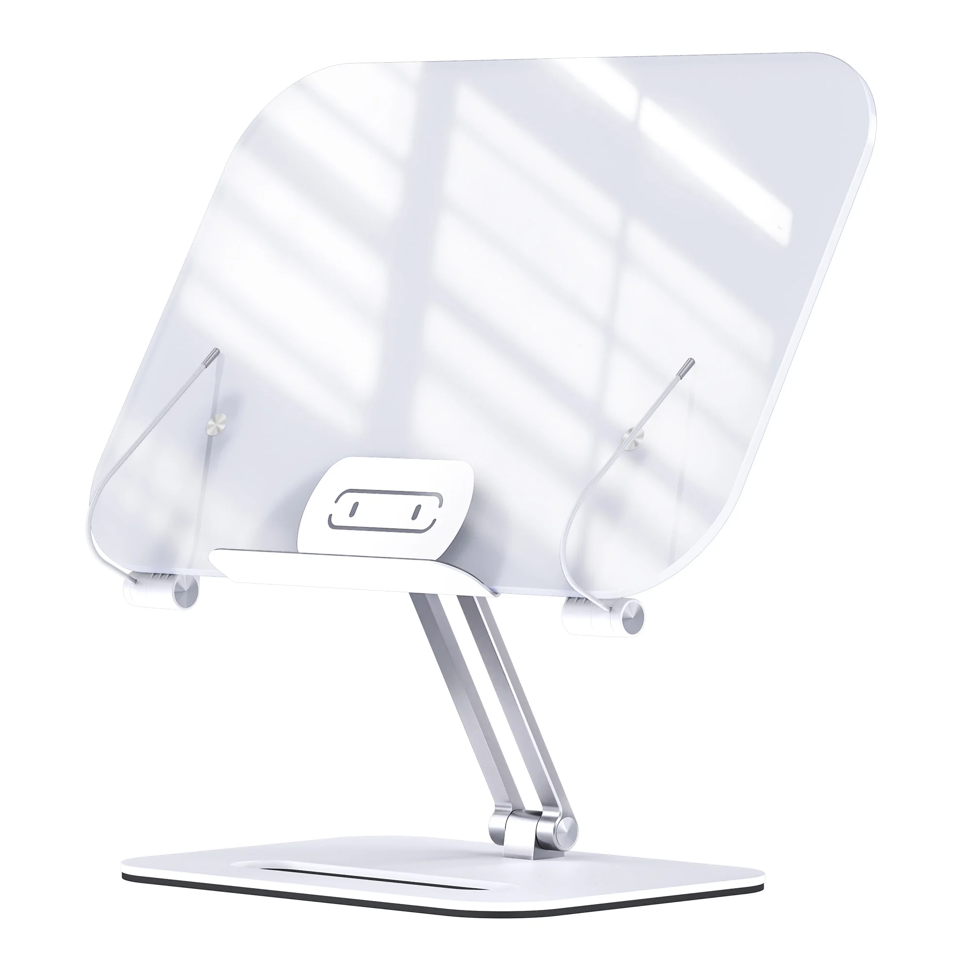 

Boneruy Office School Supplies Iron Base White Clear Acrylic Resin Rotatable Adjustable Folding Book Riser Holder Stand