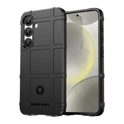 Non-Slip Shockproof Soft TPU Silicone Phone Case with Textured Grip for Galaxy S24 (Black)
